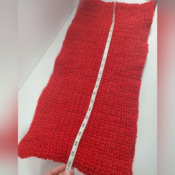 Red Cable Knit Infinity Scarf - Picture 6 of 10